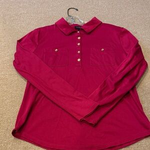 Talbots Red Button Down Long Sleeve Shirt